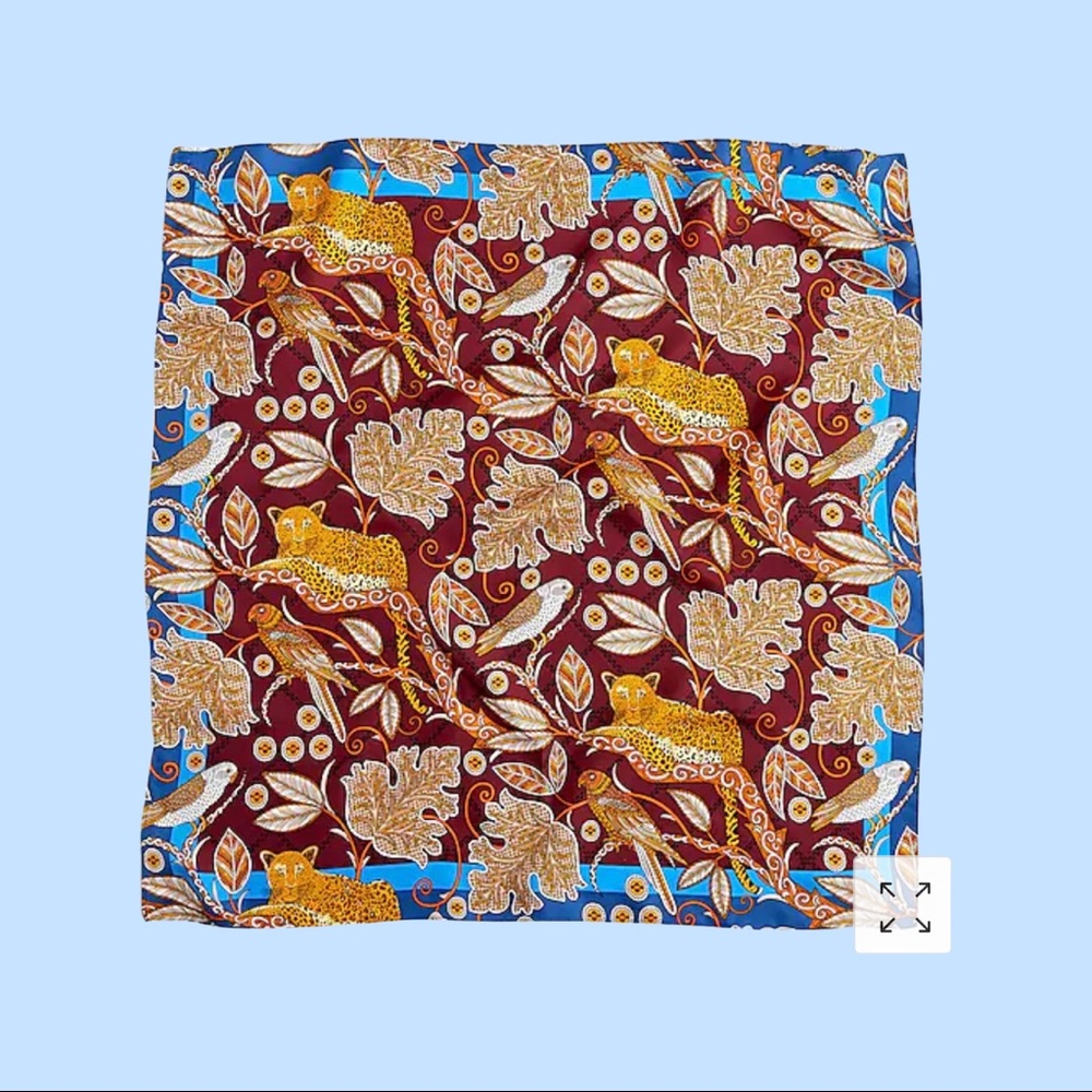 Silk square scarf in jungle cat print